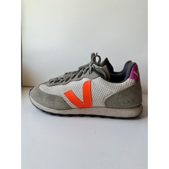 Veja Womens Rio Branco Hexamesh Shoes Gravel Orange Fluo Ultraviolet 8 - Picture 4 of 12